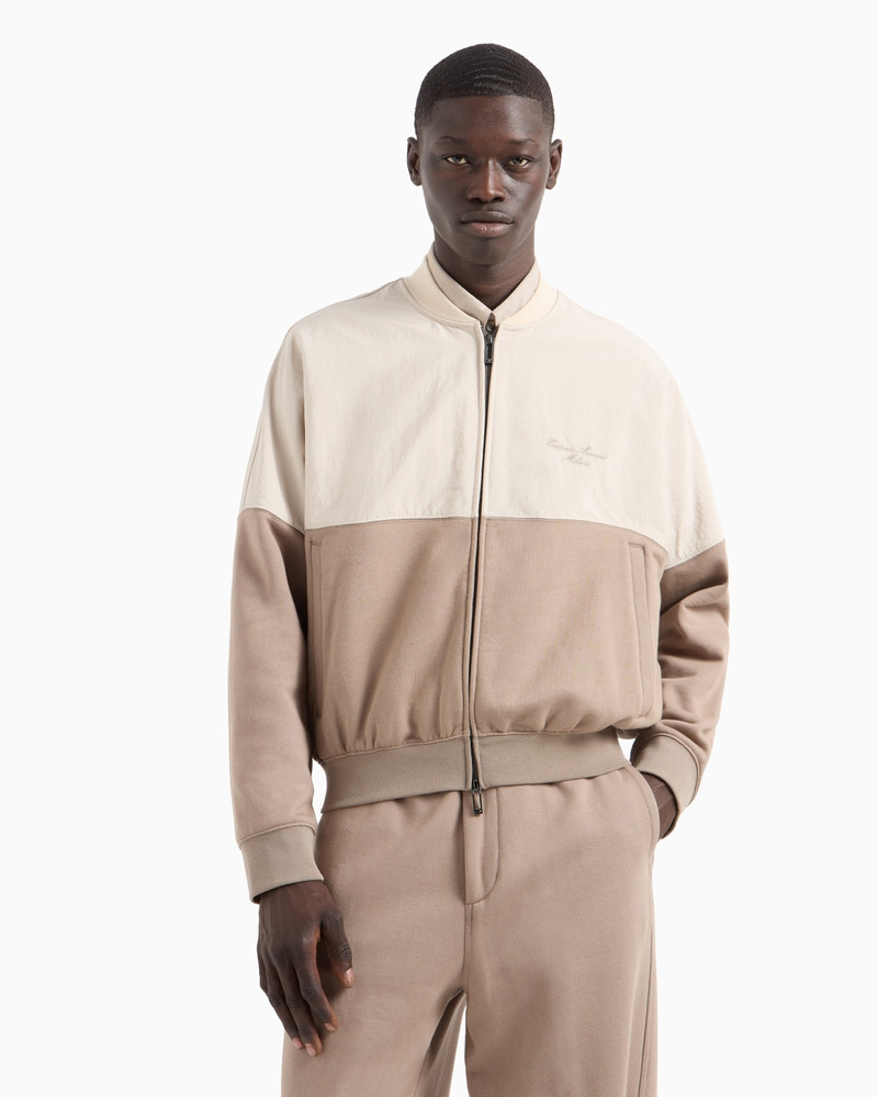 ZIP-UP SWEATSHIRT IN NYLON AND FRENCH TERRY JERSEY WITH LOGO EMBROIDERY 2