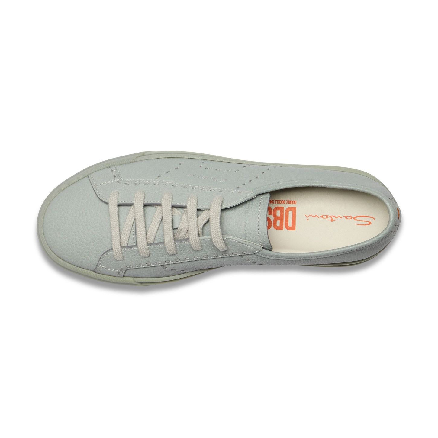 Men's light blue tumbled leather Double Buckle Sneaker - 5