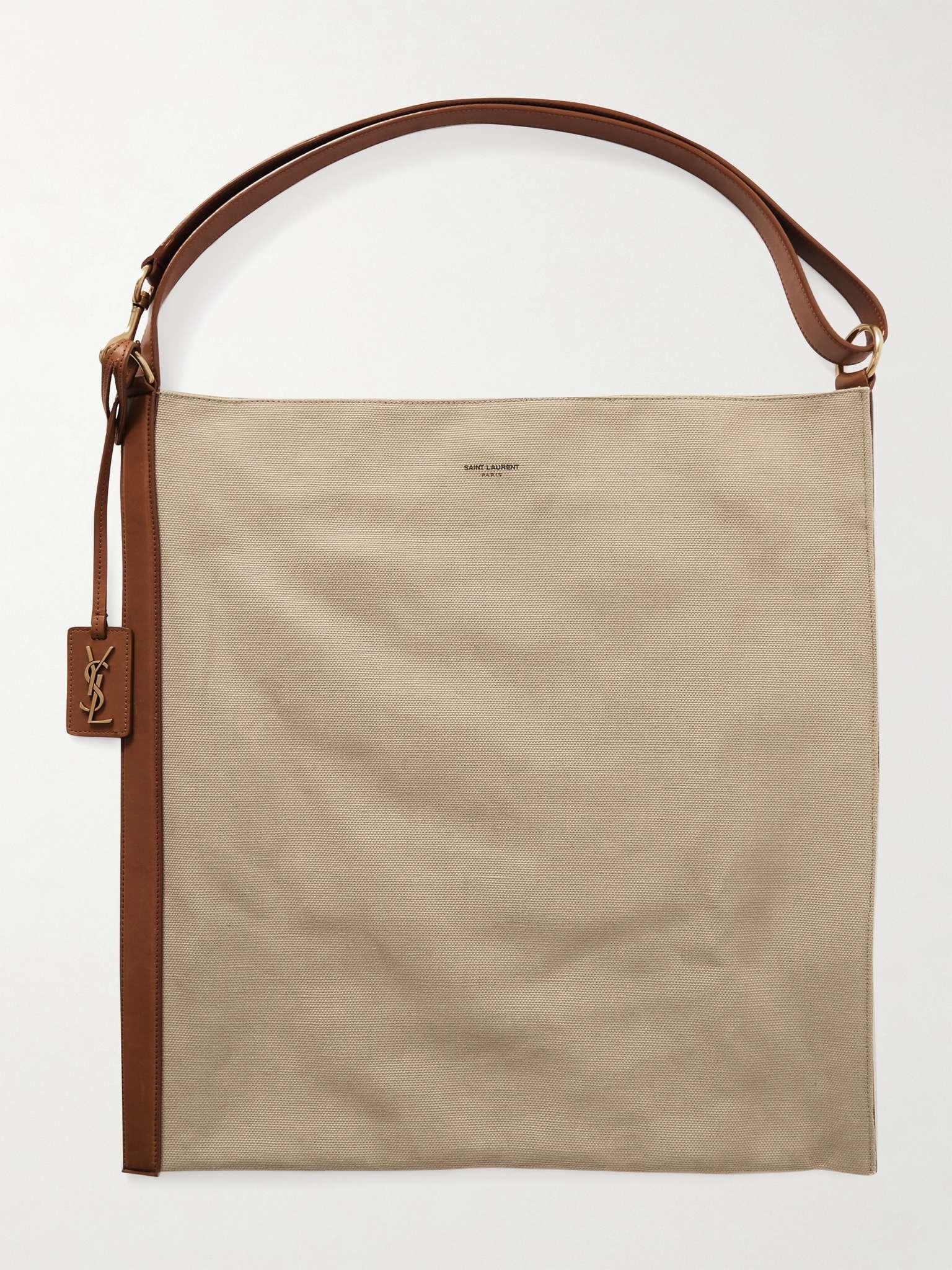 Leather-Trimmed Canvas Tote Bag - 1