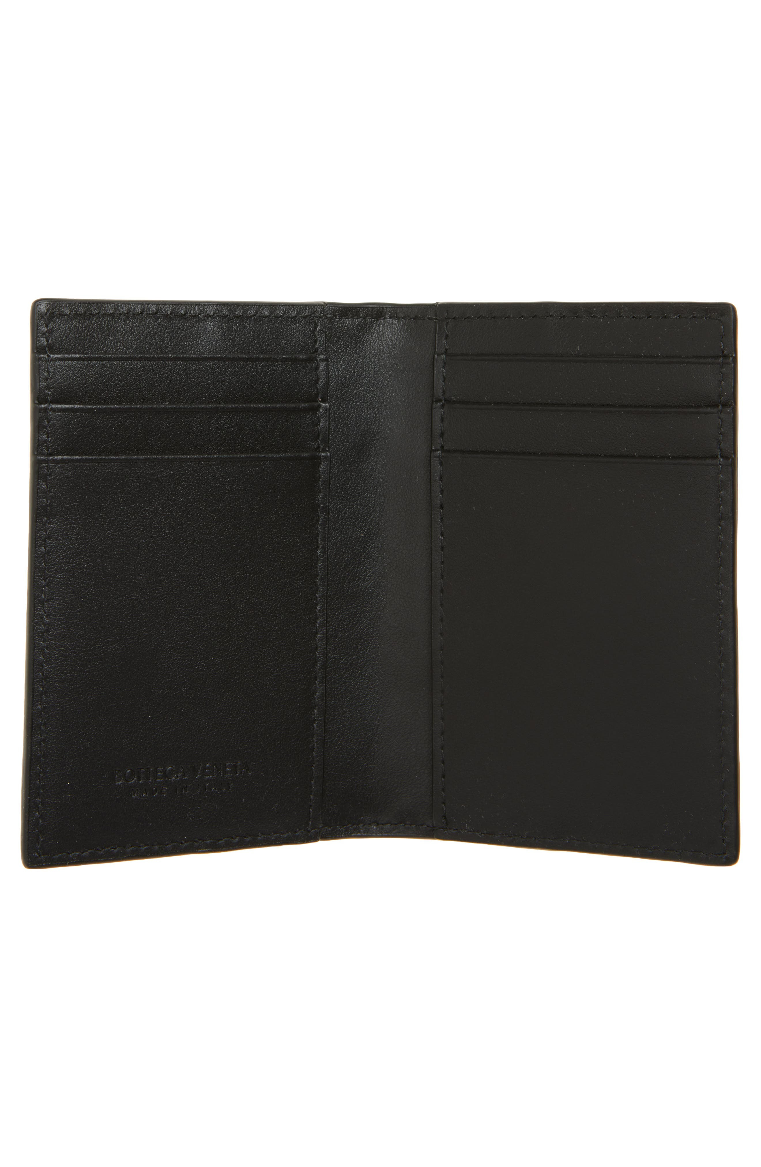 Bottega Veneta Intrecciato Leather Passport Case in 8803 Black/Silver at Nordstrom - 2