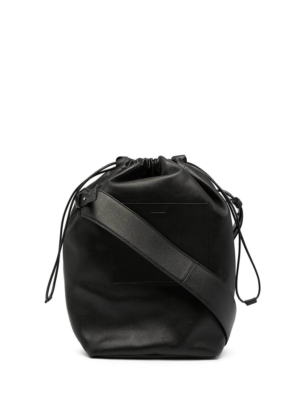 drawstring leather shoulder bag - 1