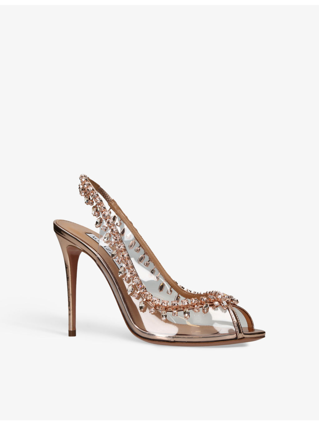Temptation crystal-embellished leather and PVC sandals - 3