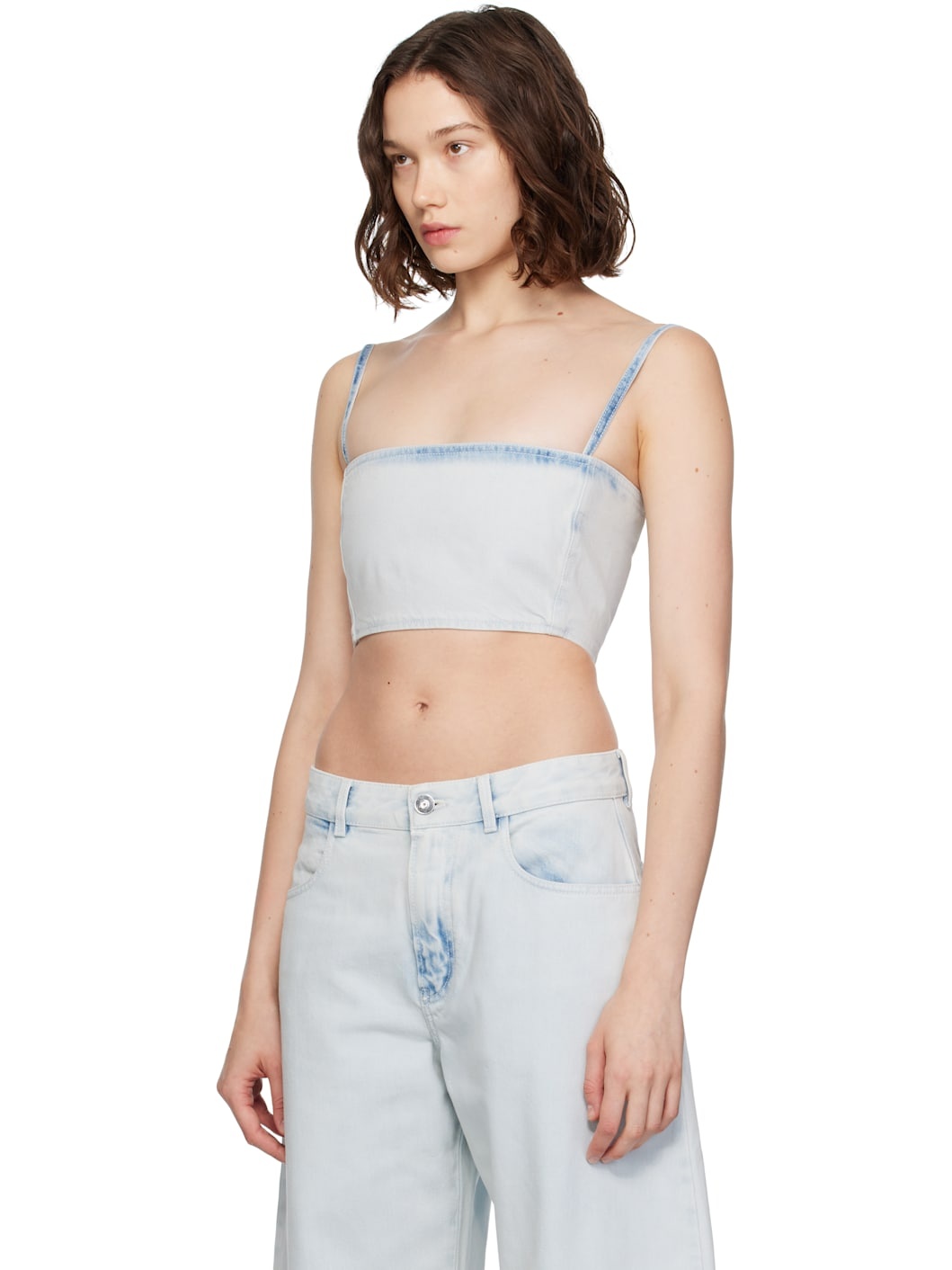 Blue Bustier Denim Top - 4