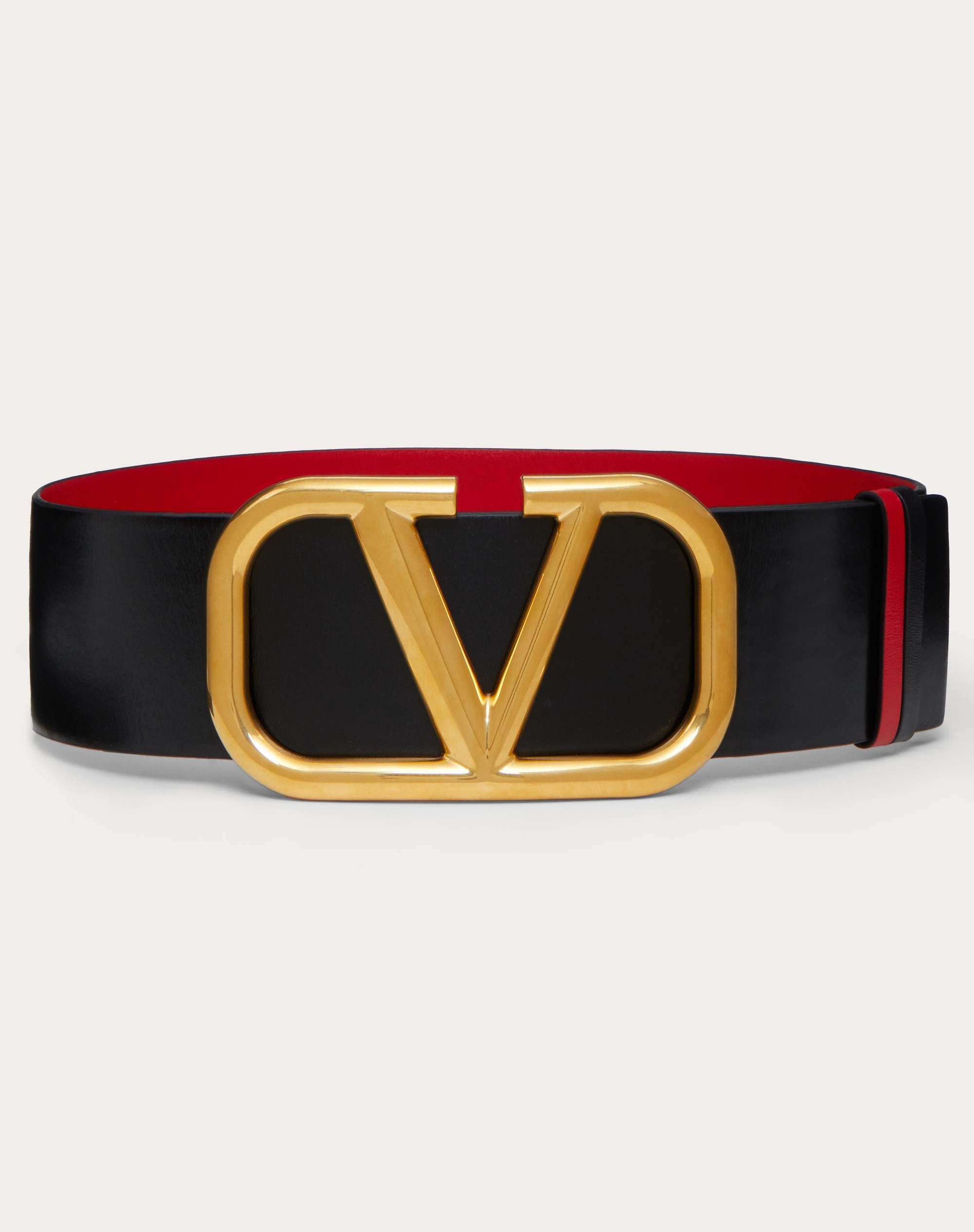 Valentino REVERSIBLE VLOGO SIGNATURE BELT IN GLOSSY CALFSKIN 70 MM