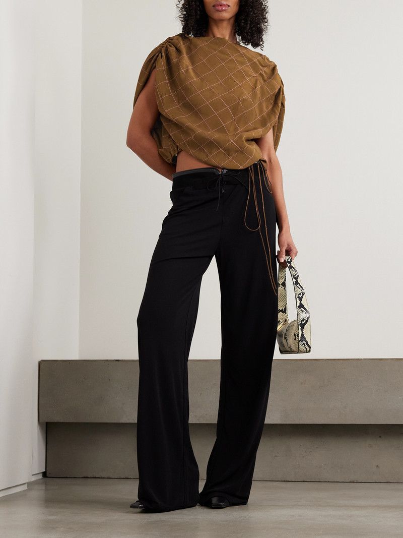 KALLMEYER Naia Checked Draped Voile Top outlook