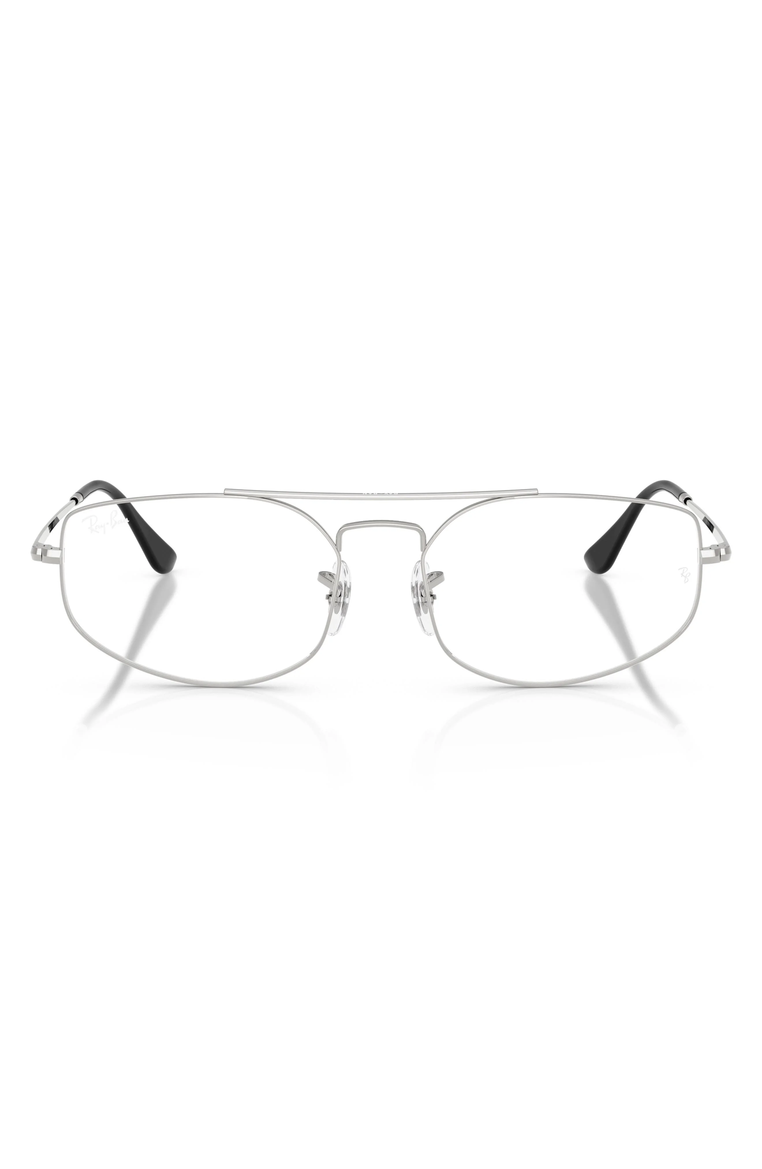 Ray-Ban 56mm Irregular Optical Glasses in Silver at Nordstrom - 1