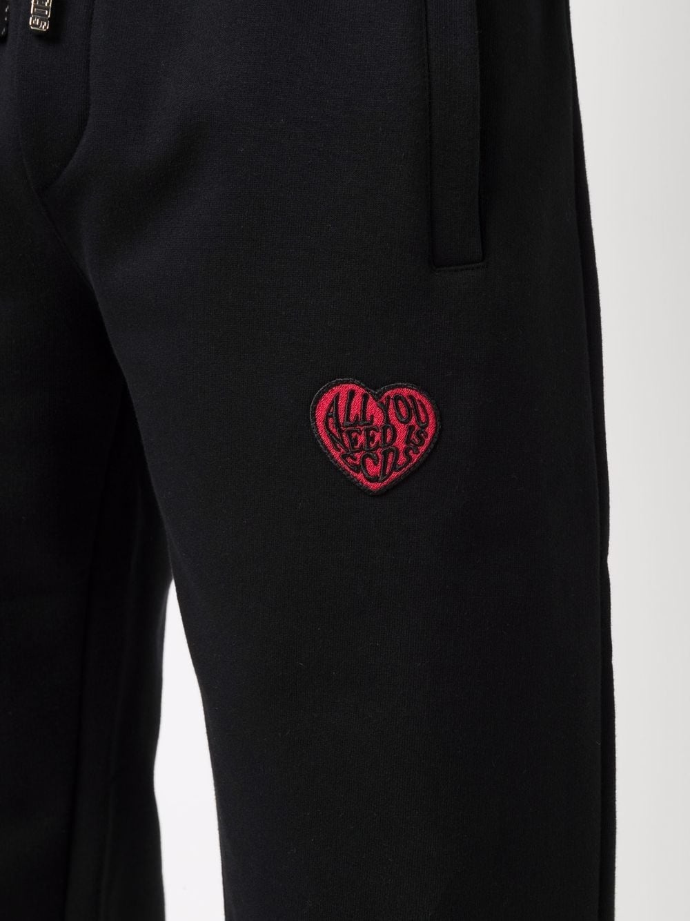 heart-embroidered track pants - 5