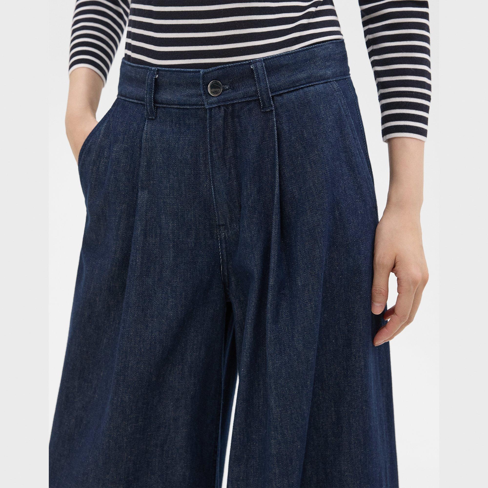 Pleated Wide-Leg Pant in Denim - 5