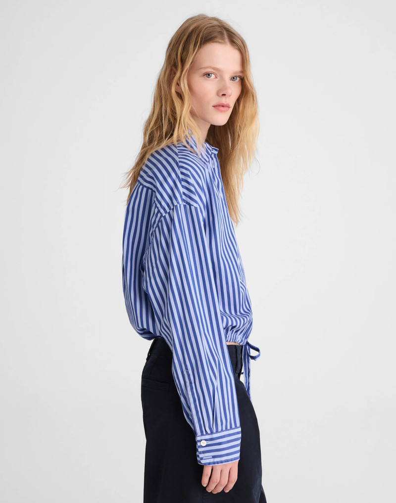 Drawstring Button-Up Shirt in Poplin 4
