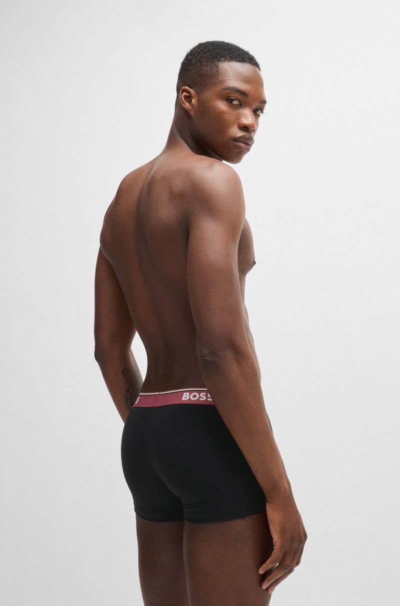 BOSS THREE-PACK OF STRETCH-COTTON TRUNKS WITH LOGO WAISTBANDS outlook