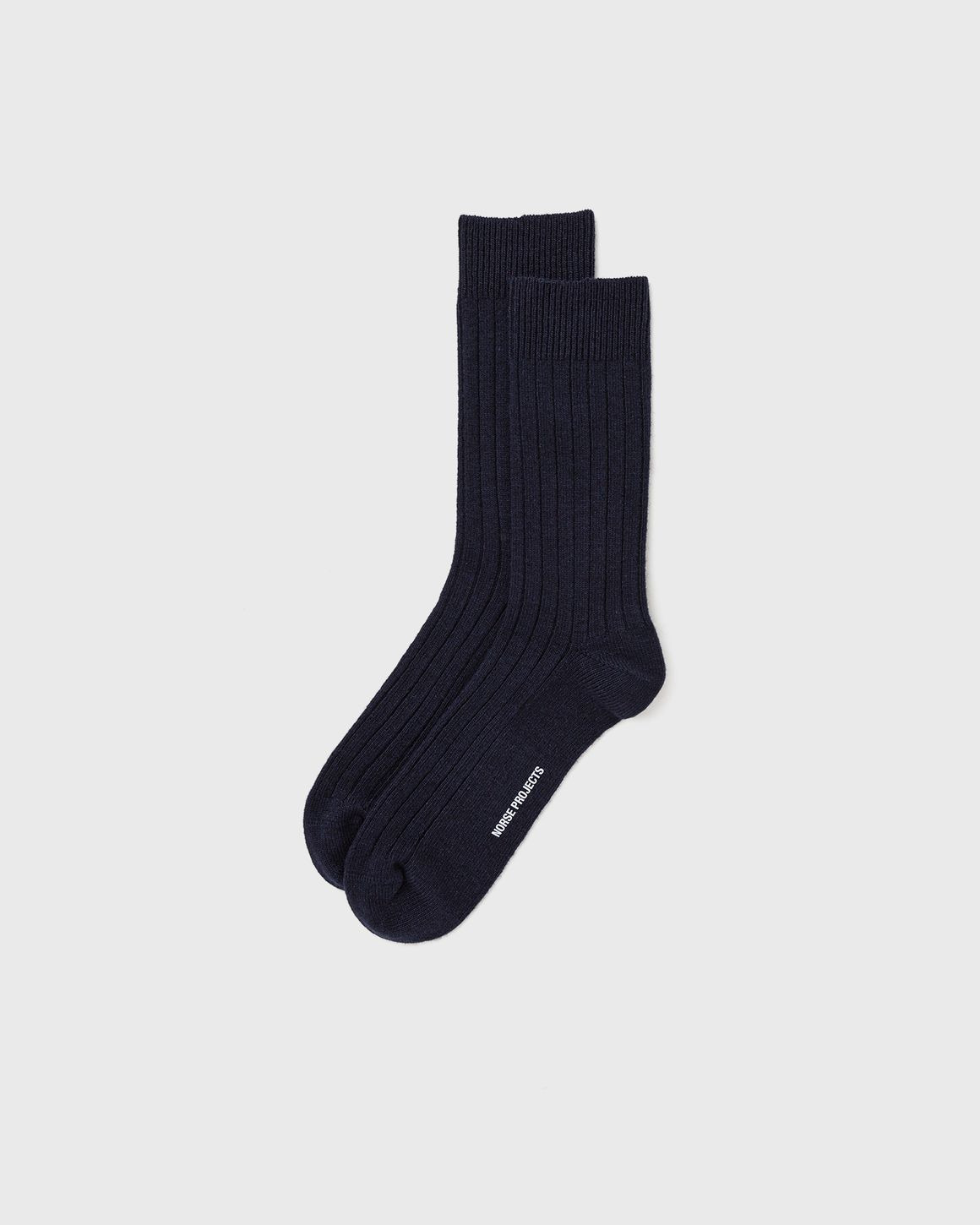 Bjarki Cashmere Wool Blend Rib Sock - 1