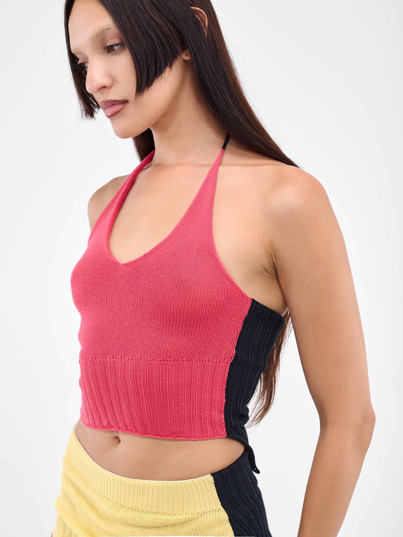 Asymmetric Rib Halter Top - 4