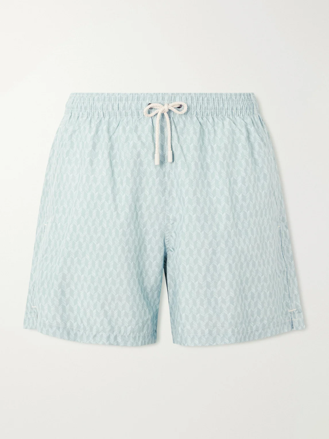 Straight-Leg Mid-Length Printed Swim Shorts - 1