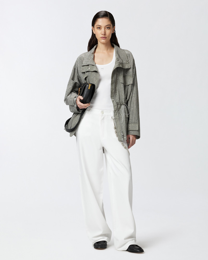 PINKO LOOSE WIDE-LEG TROUSERS WITH JEWEL CHAIN outlook
