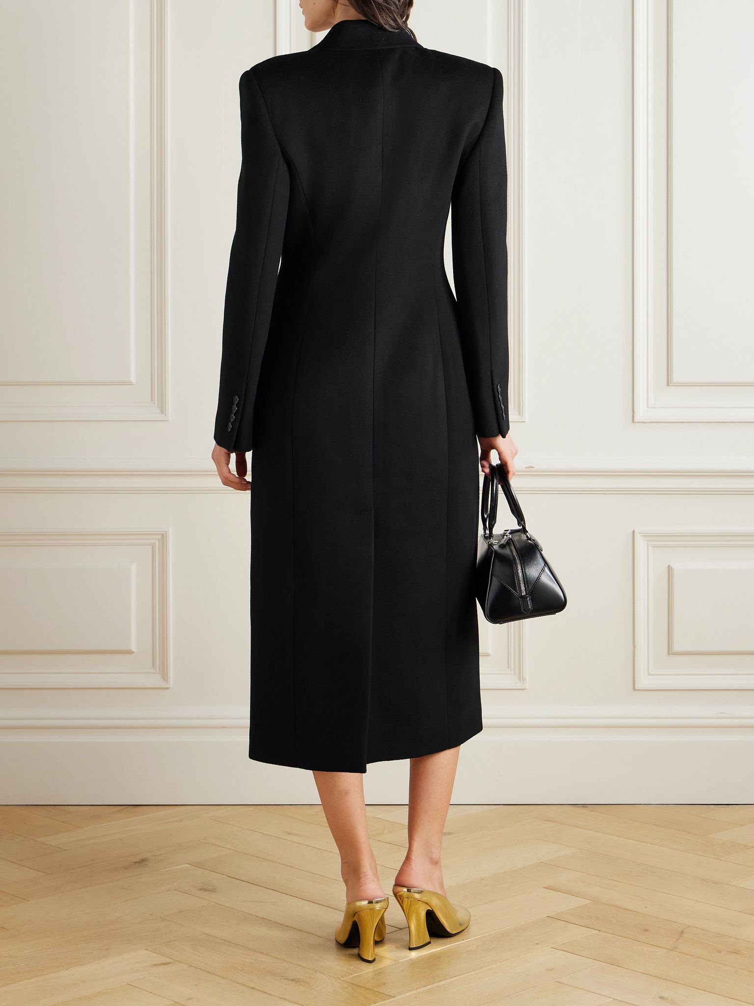 Brushed wool coat Black - 3