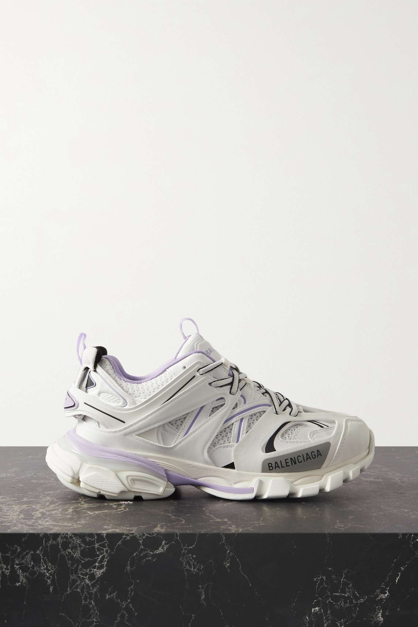 Track logo-detailed recycled mesh and rubber sneakers - 1
