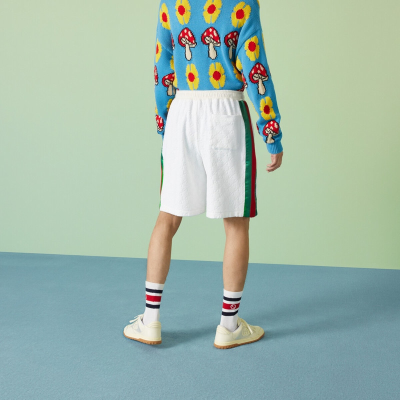 GG cotton terry cloth shorts with Web detail 6
