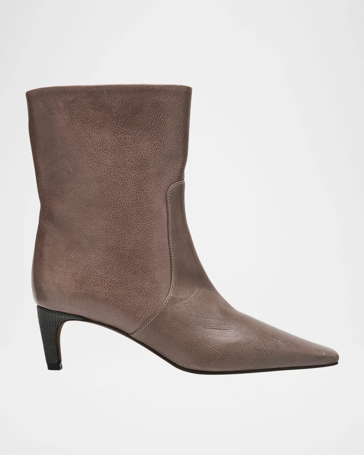 Leather Monili Kitten-Heel Ankle Boots - 1