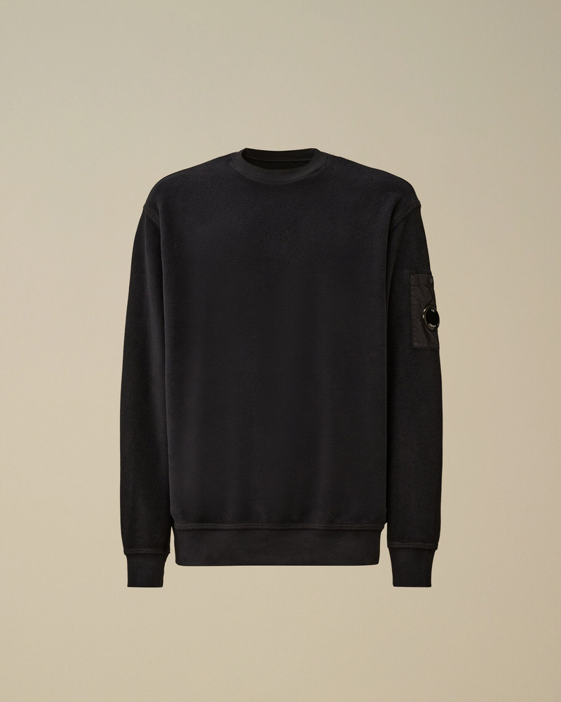 Brushed Emerized Diagonal Fleece Crewneck Sweatshirt 1