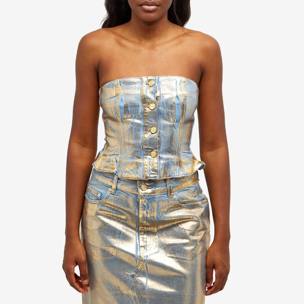 GANNI Gold Denim Top - 2