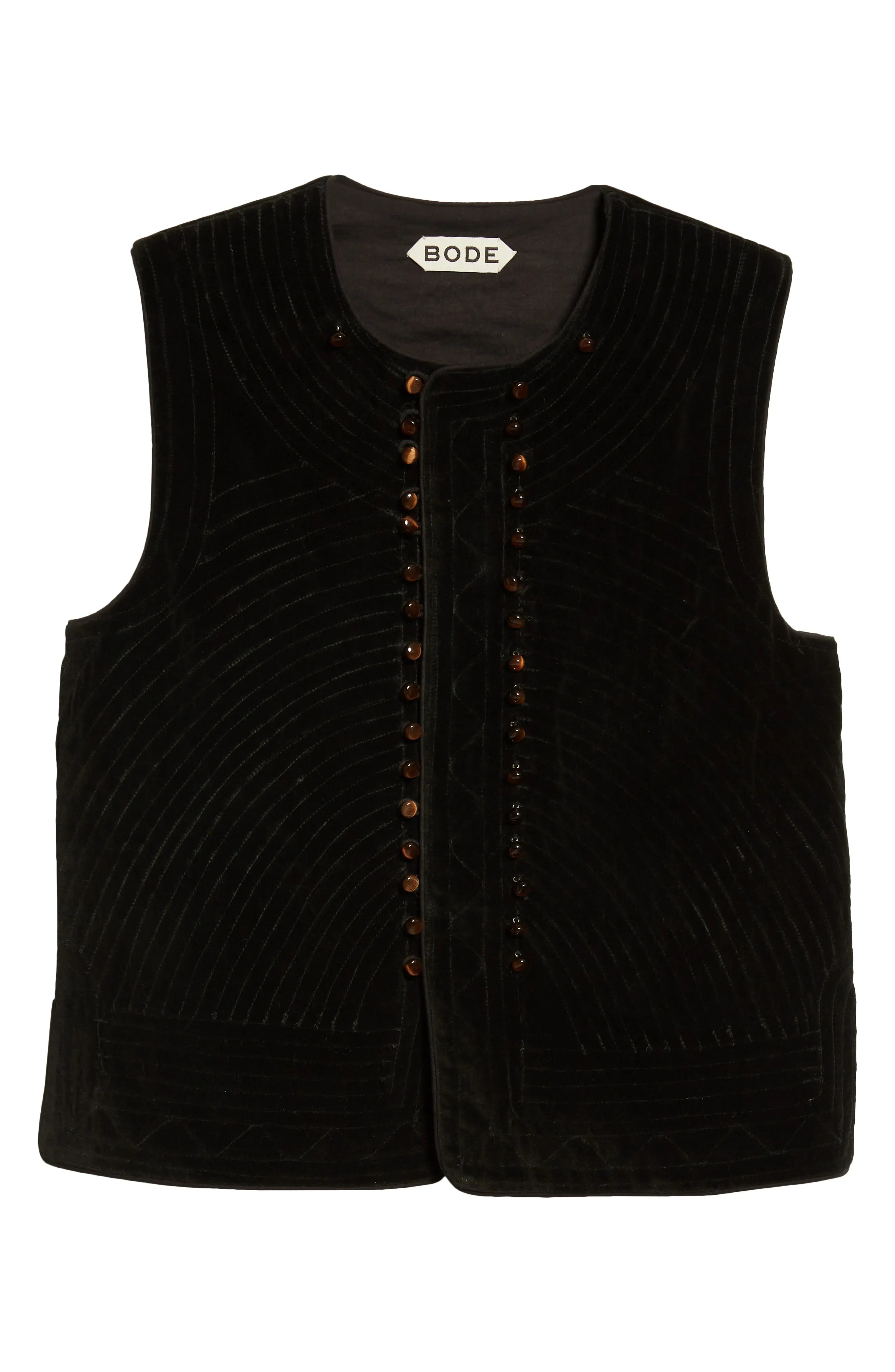 Embroidered Cotton Velveteen Vest - 6