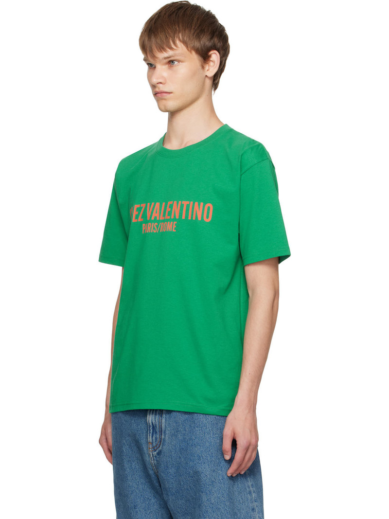 Valentino Green 'Chez Valentino' Print T-shirt outlook