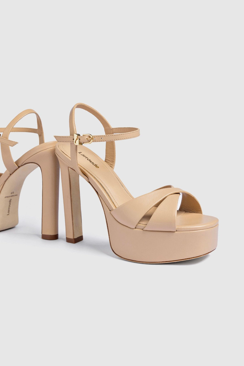 Bianca High Platform Sandal In Sand Leather 5