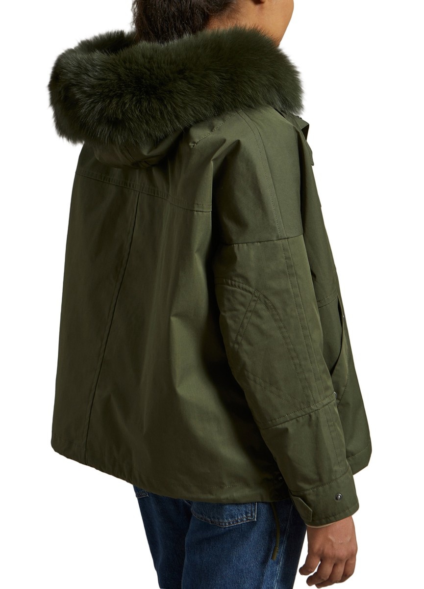 Waterproof box-cut parka made from a waterproof fabric with fox and rabbit fur trim - 3