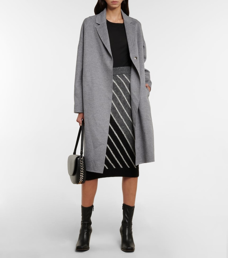 Stella McCartney Alpaca wool-blend striped midi skirt outlook