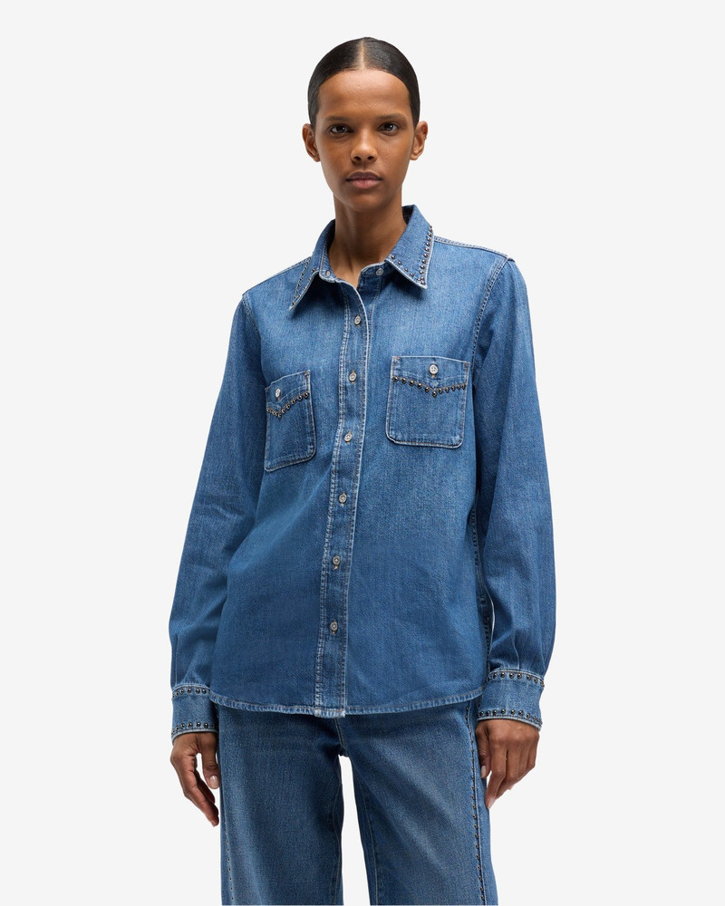 7 For All Mankind Denim Western Shirt in Street Wise outlook