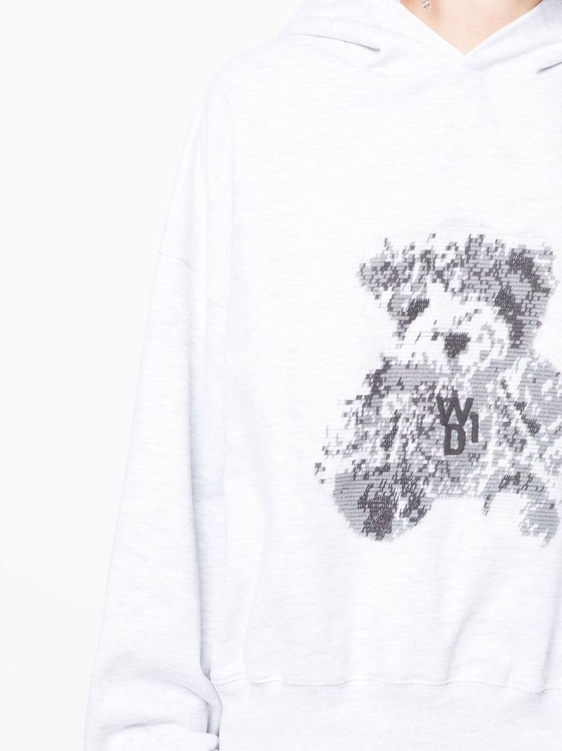 teddy bear print hoodie - 5