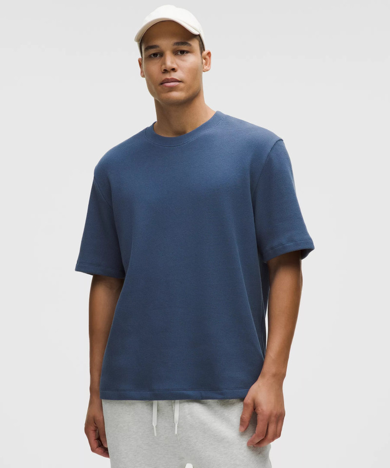 Cotton-Blend Waffle Knit Short-Sleeve Shirt 1
