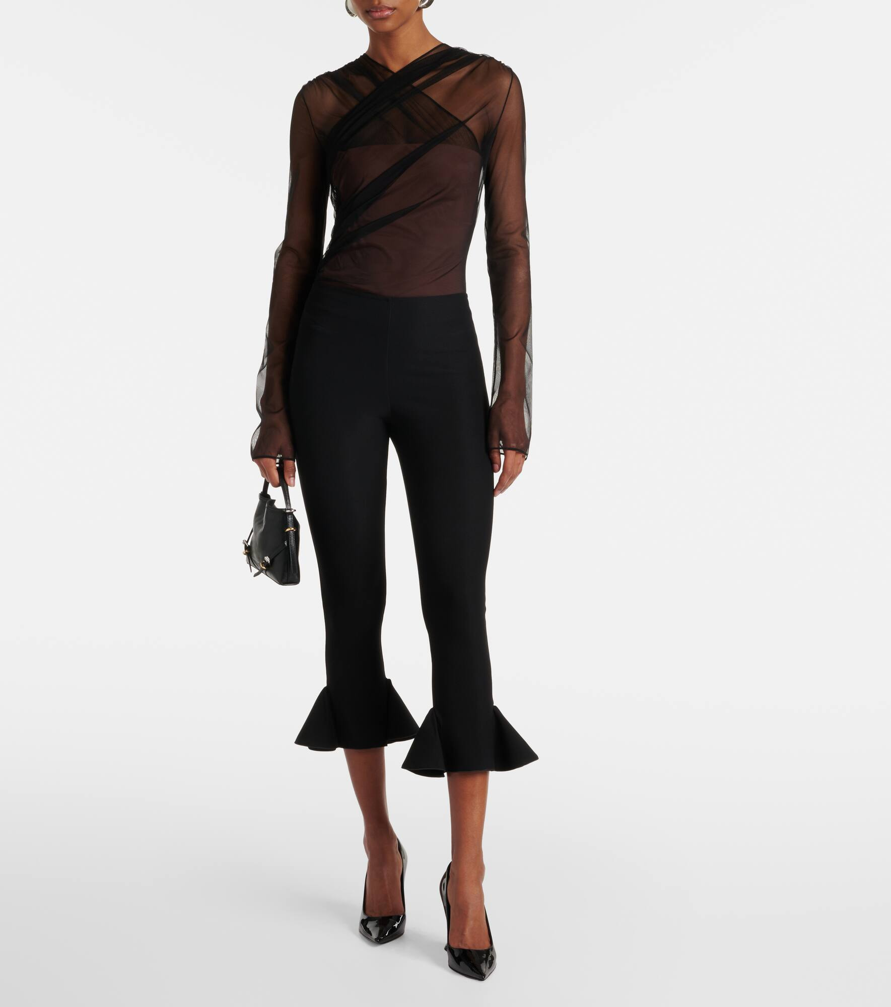 Cropped flared capri pants - 2
