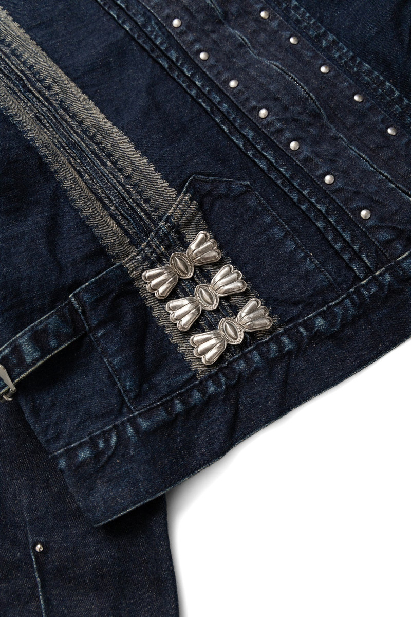 12oz YAGASURI Jacquard Denim CHIMAYO Drizzler JKT - Indigo 7