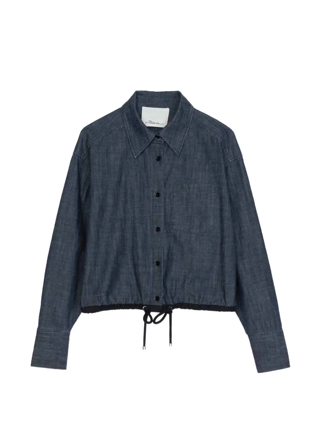 Cropped Denim Shirt - 1