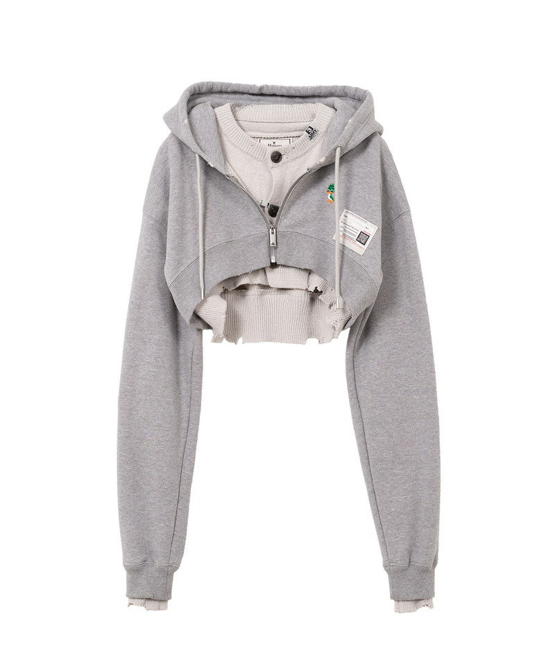 Layered Cropped Zip-up Hoodie 17