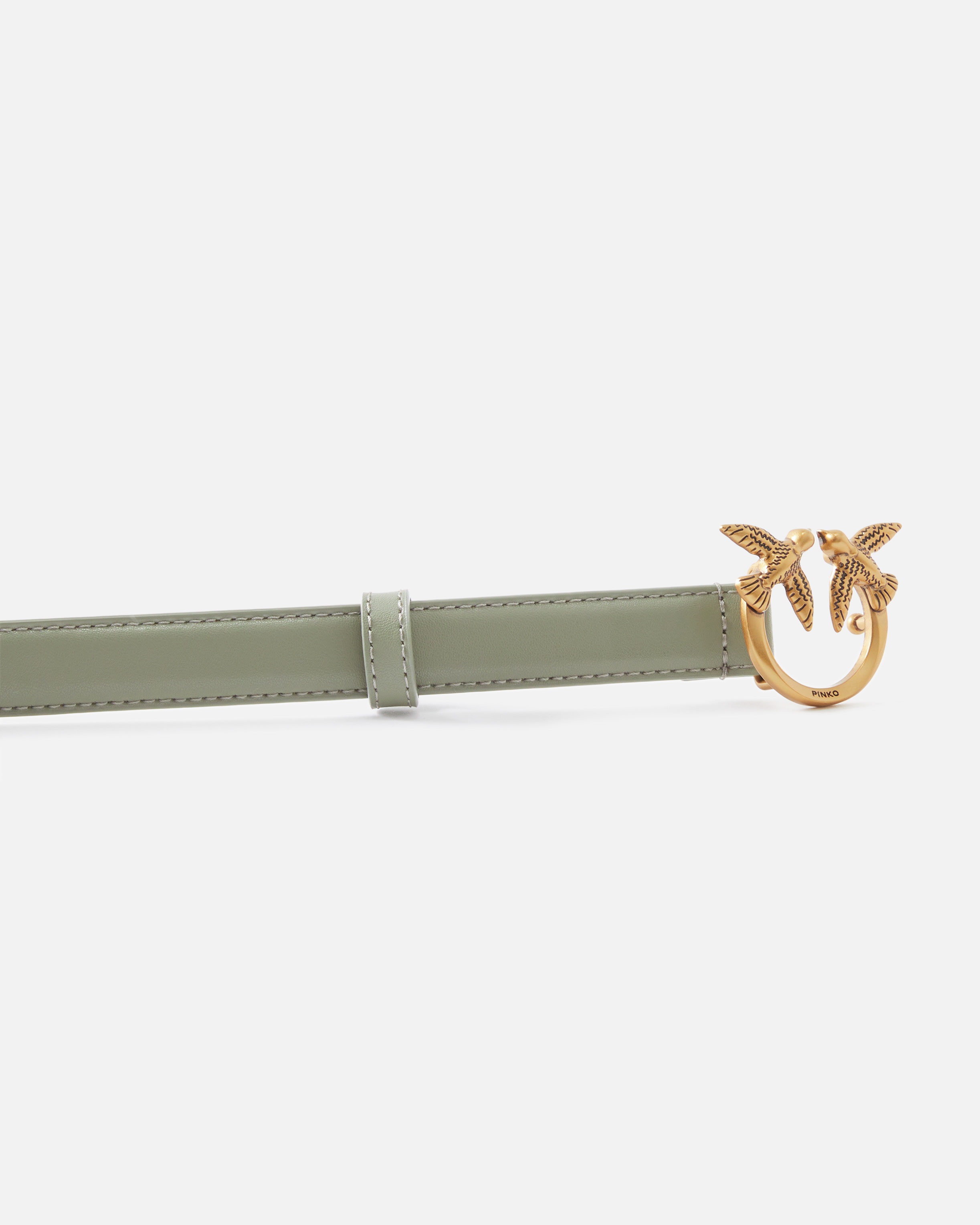 LOVE BIRDS THIN LEATHER BELT 2CM - 5