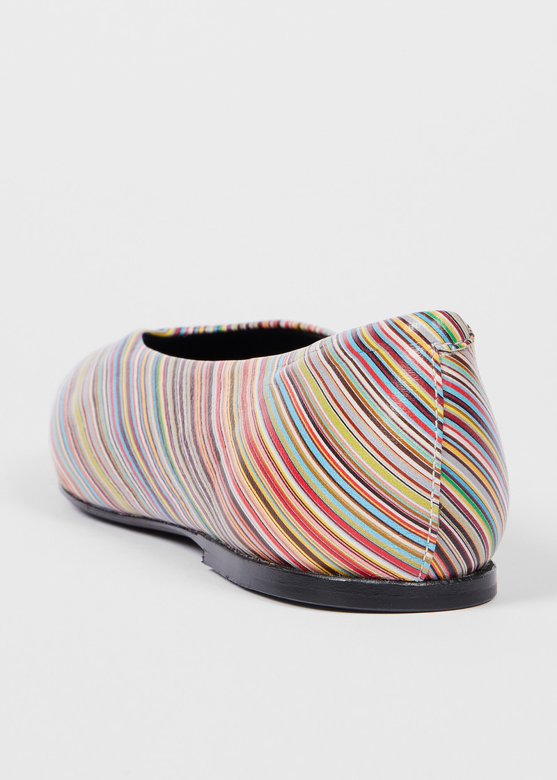 Women's Signature Stripe Leather 'Topanga' Ballet Flats 4