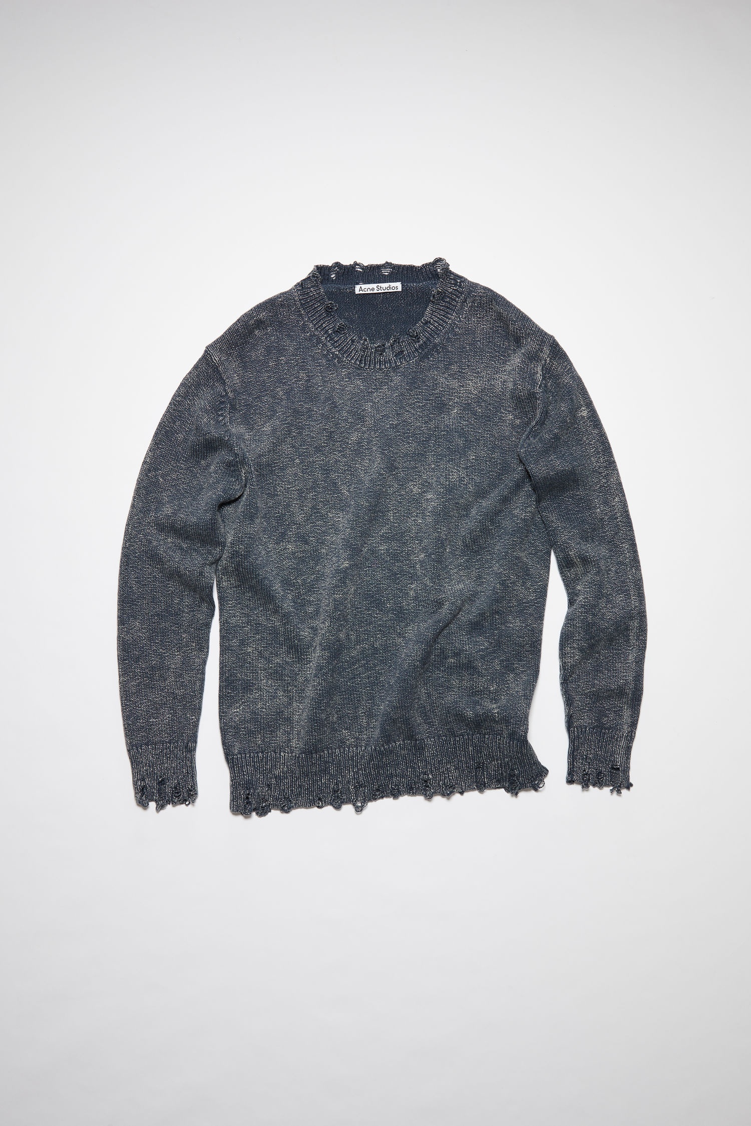 Distressed sweater - Navy - 1