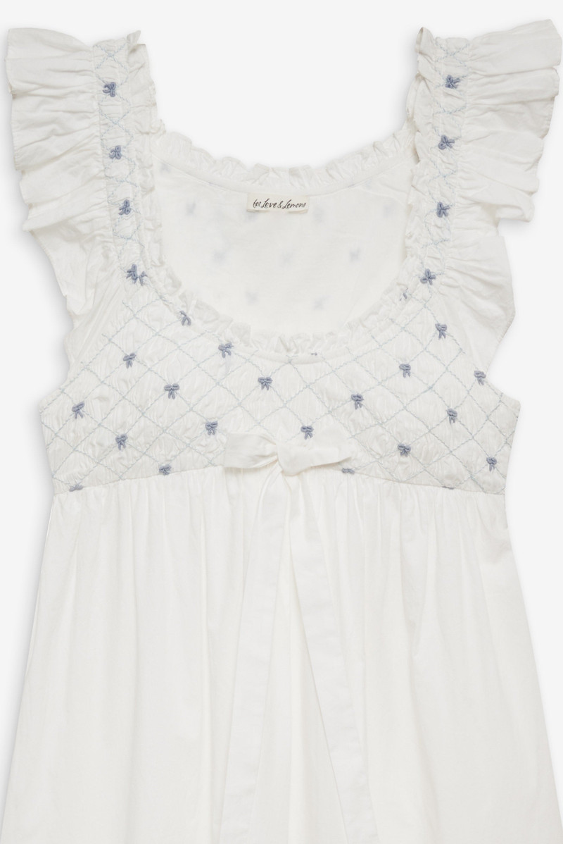 Birdie Bow Smocked Midi Slip Dress 3