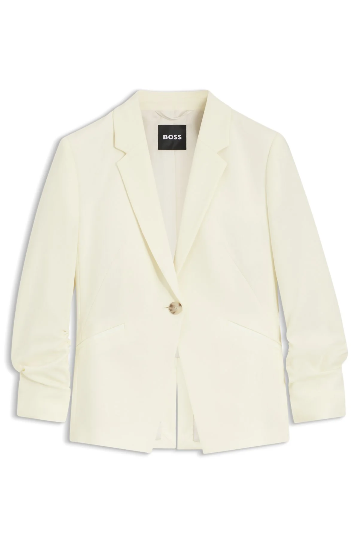 SLIM-FIT BLAZER IN JAPANESE CREPE WITH RUCHED SLEEVES - 1
