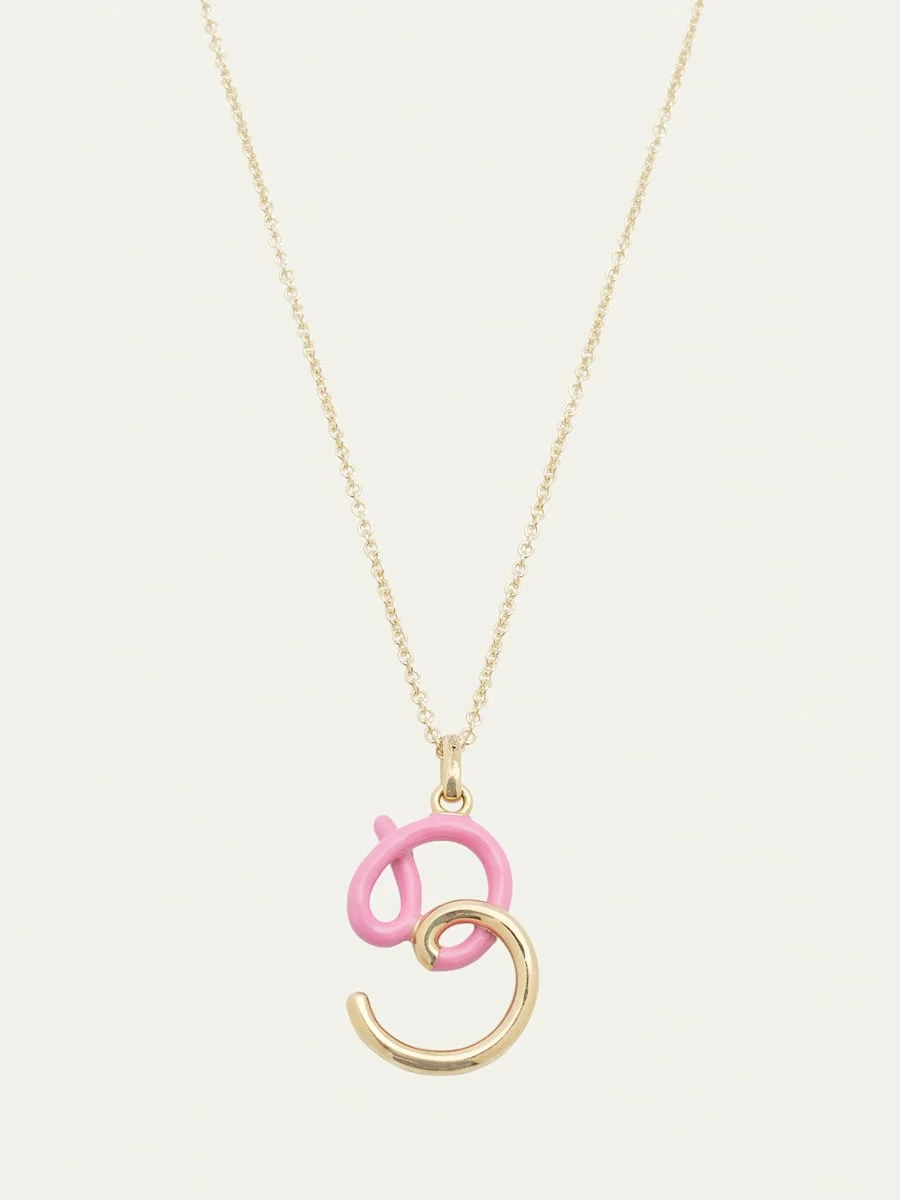 Enamel Letter Necklace - 1