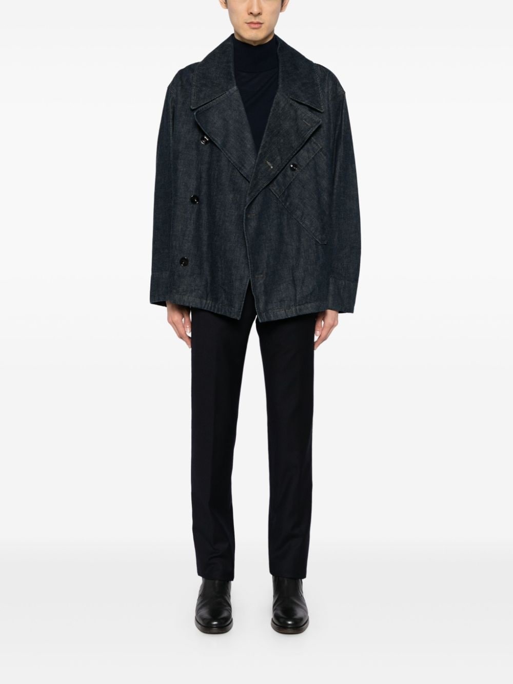 wool straight-leg tailored trousers - 2