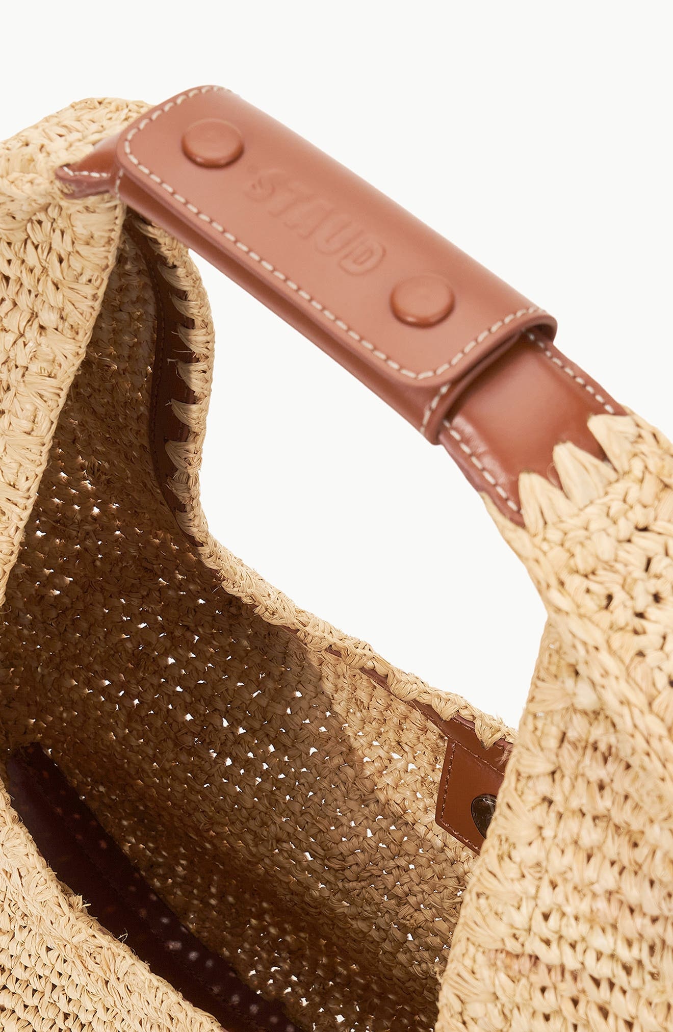STAUD Large Raffia Moon Shoulder Bag in Natural/Tan at Nordstrom - 2
