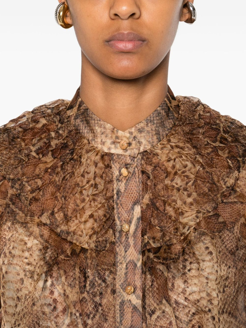 ruffle-trimmed silk shirt 5