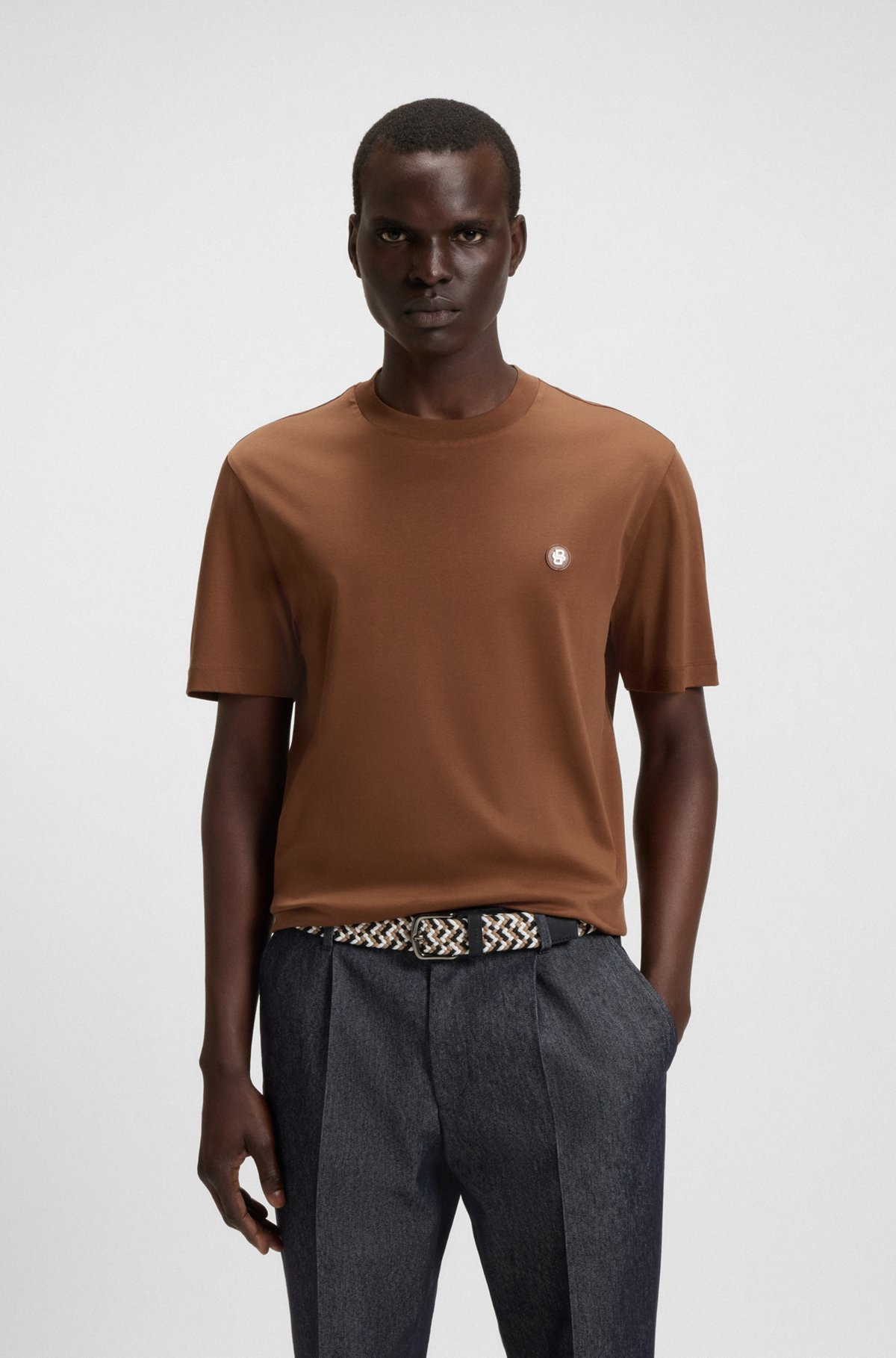 REGULAR-FIT T-SHIRT IN COTTON WITH MONOGRAM PRINT - 2