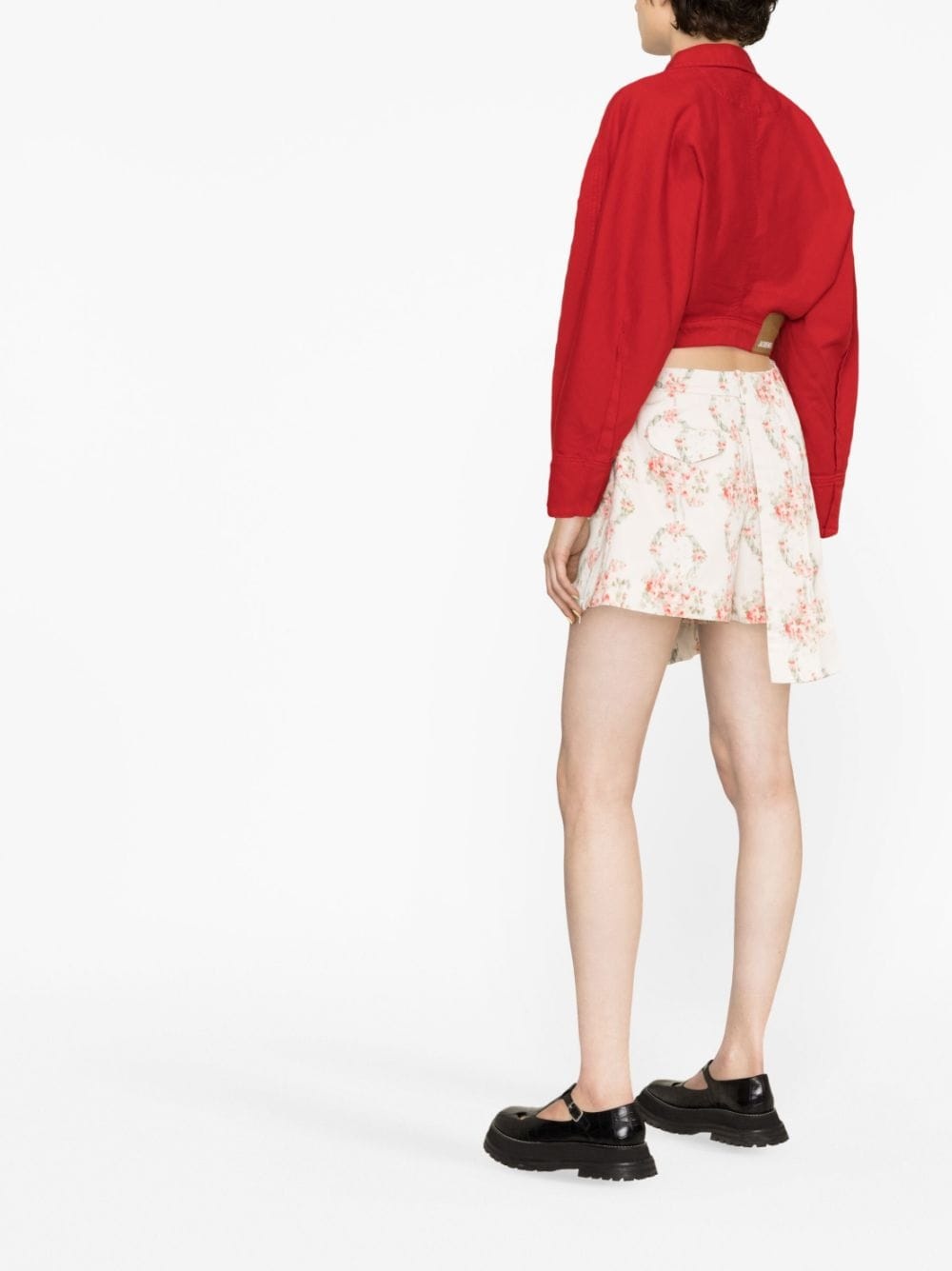 floral-print asymmetric skorts - 3