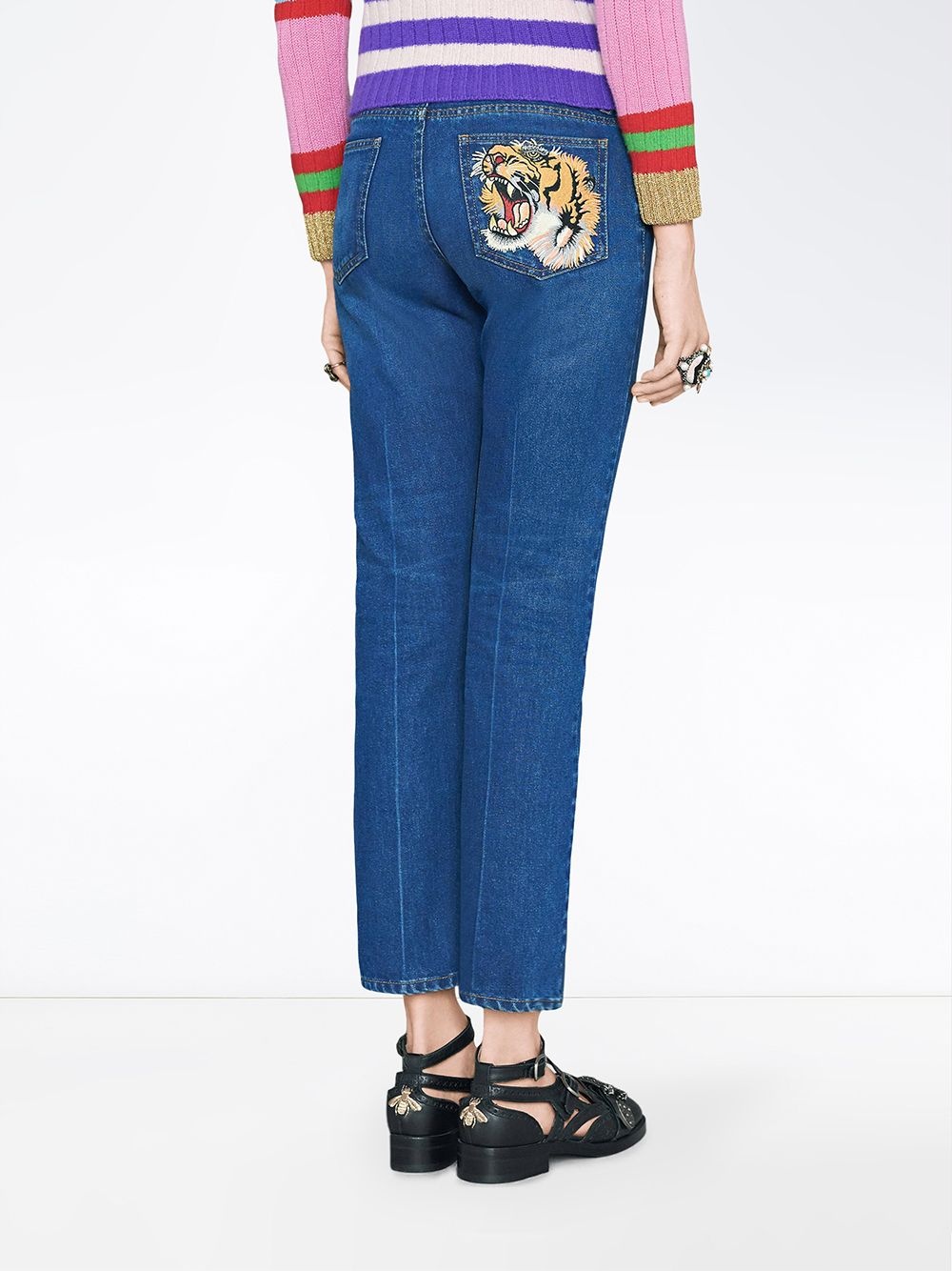 embroidered jeans - 4