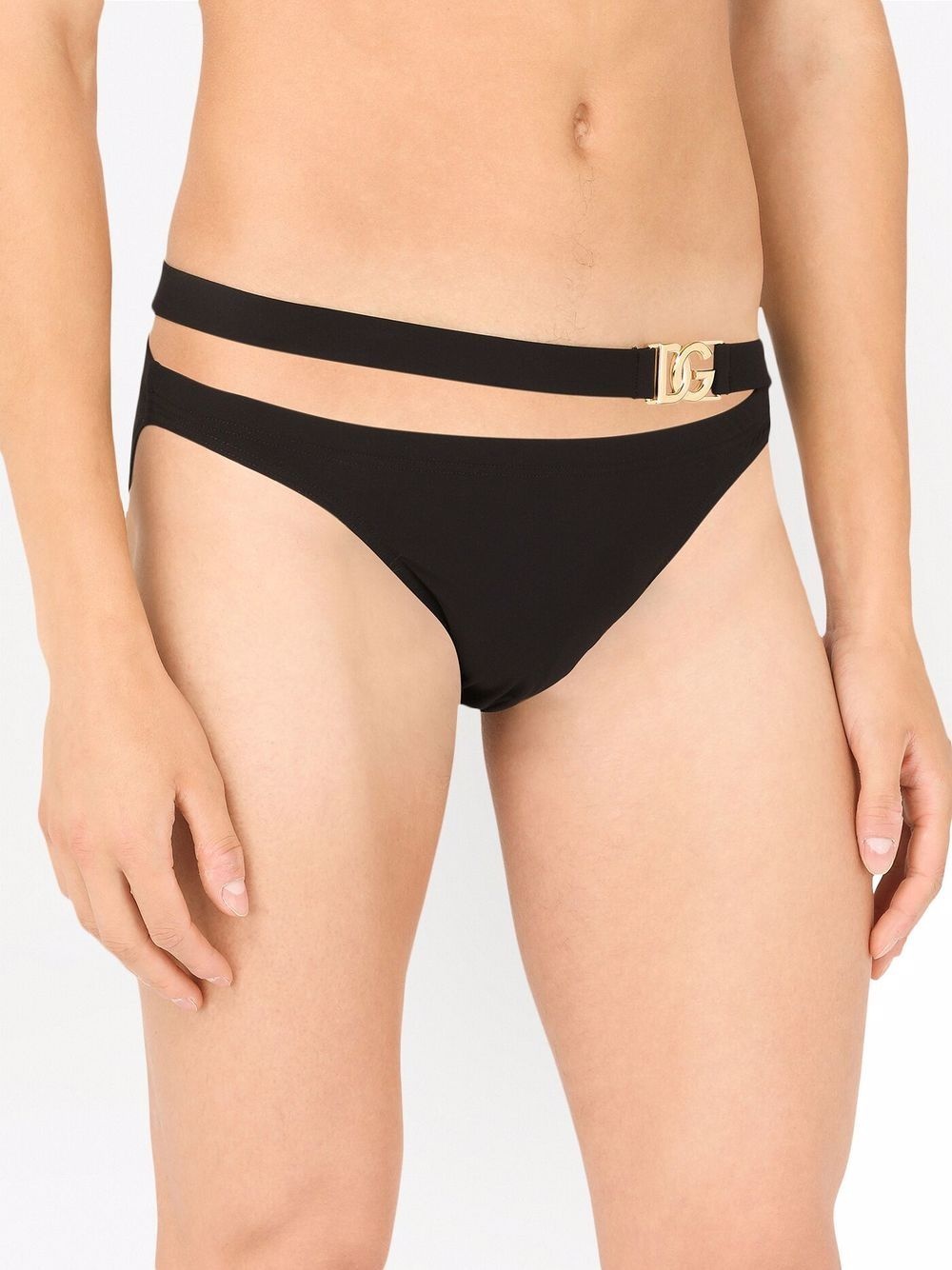 asymmetric logo-strap swimming briefs - 2