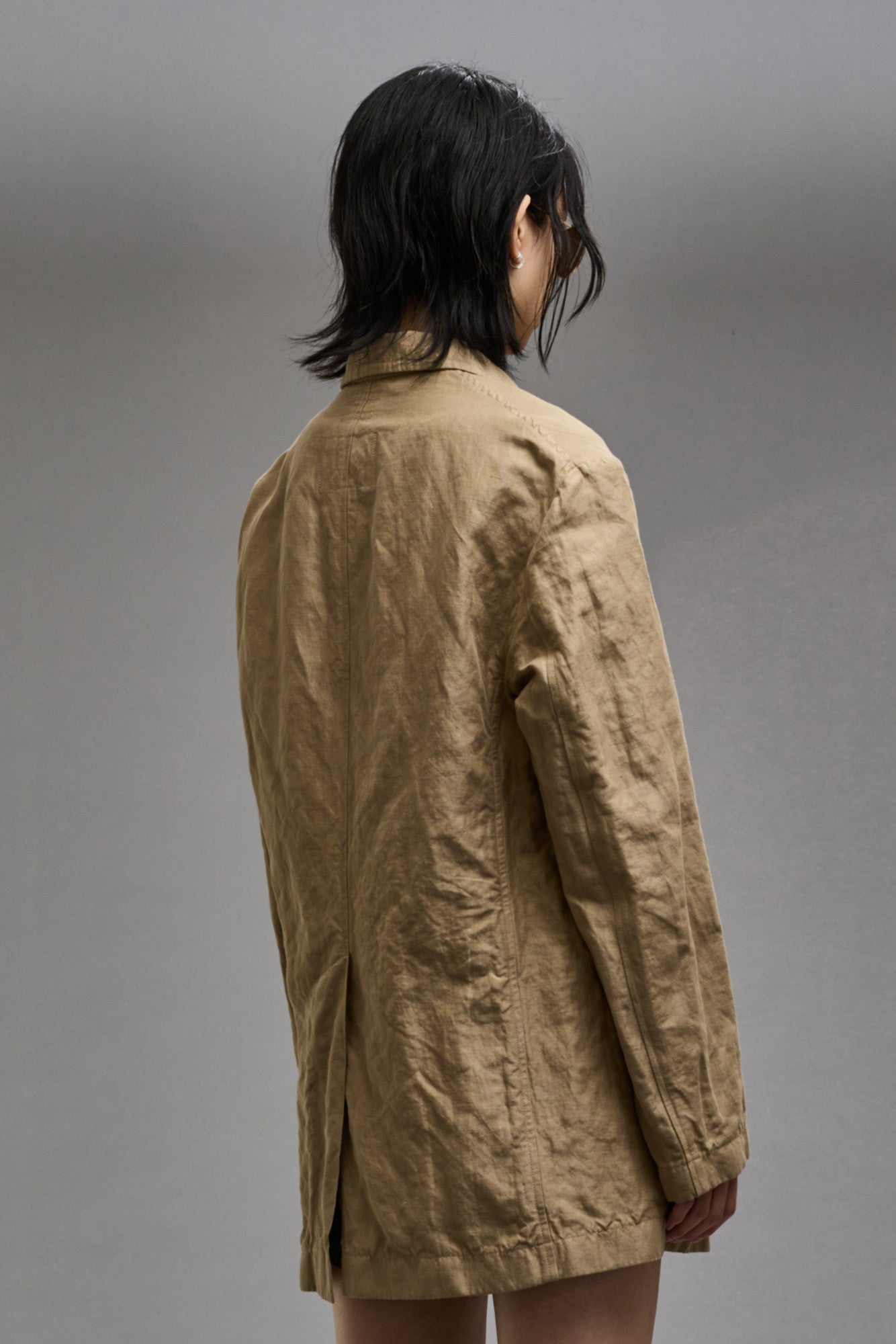 OVERSIZED RAGGED BLAZER - KHAKI - 6